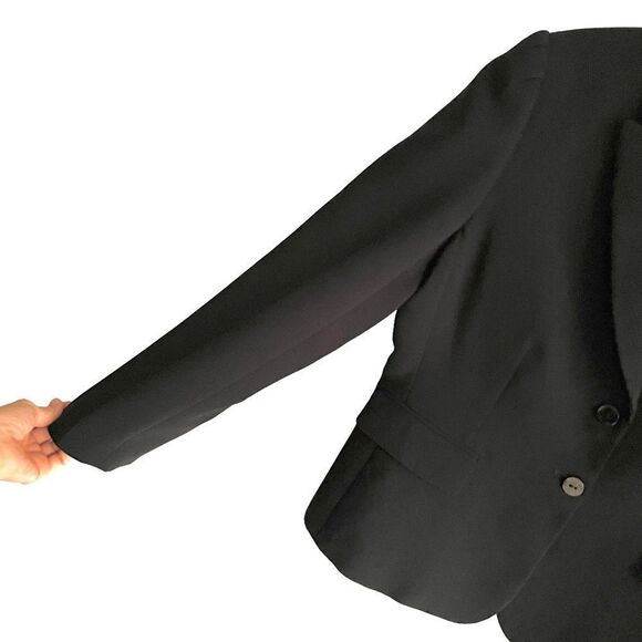 (SOLD) TAHARI Arthur S. Levine Button Front Blazer Black 14P - Picture 5 of 10